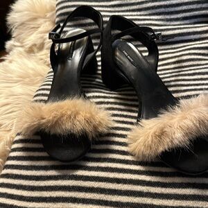 Zara Fur Embellished Sandals